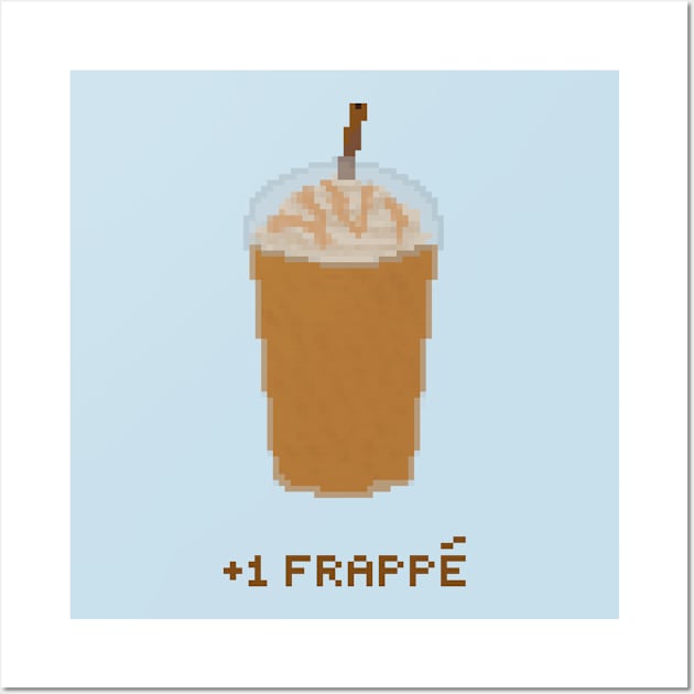 Iced frappe with caramel pixel art Wall Art by toffany's